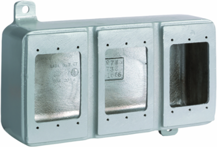 Device Box, 6 Inch x 1 Inch x 8 Inch, 3 Outlets, Powder Epoxy Paint Finish
