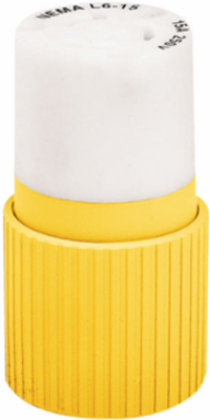 Marine Grade Locking Connector, 15A 125V, 2-Pole 3-Wire, Yellow, Corrosion Resistant