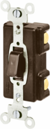 Industrial Grade Push Button Switch, 15A 120/277V AC, Three Way, Brown