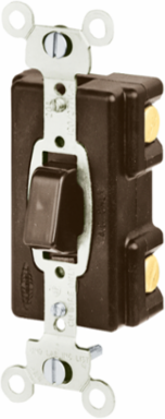 Industrial Grade Push Button Switch, 15A 120/277V AC, Four Way, Brown