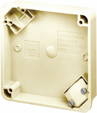 4.3 Inch Square Portable Box with Cord Grip, Quad Plex Receptacles, Ivory