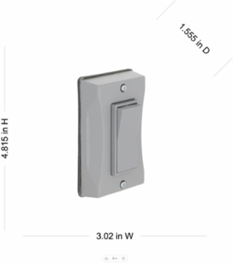 1-Gang Weatherproof Cover, Vertical, Decorator, Gray, Shrink