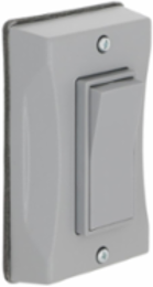1-Gang Weatherproof Cover, Vertical, Decorator, Gray, Shrink