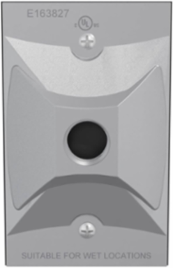 1-Gang Weatherproof Cluster Cover, 1/2 Inch Threaded Outlet, NEMA 3R Rated, Die Cast Aluminum