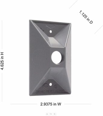 1-Gang Weatherproof Cluster Cover, 1/2 Inch Threaded Outlet, NEMA 3R Rated, Die Cast Aluminum