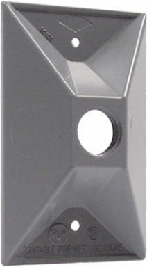 1-Gang Weatherproof Cluster Cover, 1/2 Inch Threaded Outlet, NEMA 3R Rated, Die Cast Aluminum