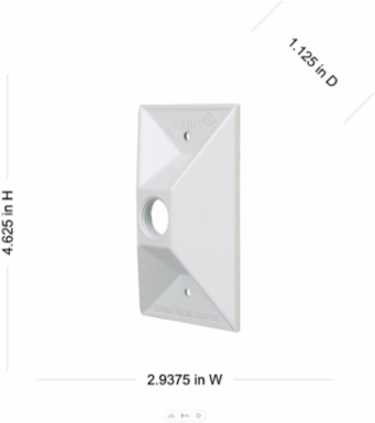 1-Gang Weatherproof Cluster Cover, 1/2 Inch Threaded Outlet, NEMA 3R, Die Cast Aluminum