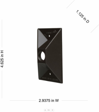 1-Gang Weatherproof Cluster Cover, One 1/2 Inch Outlet, Bronze, NEMA 3R Rated