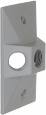 1-Gang Weatherproof Cluster Cover with Three 1/2 Inch Outlets, Gray, NEMA 3R, Die Cast Aluminum