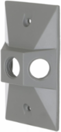1-Gang Weatherproof Cluster Cover with Three 1/2 Inch Outlets, Gray, NEMA 3R, Die Cast Aluminum