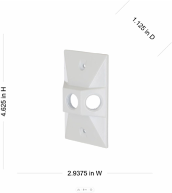 1-Gang Weatherproof Cluster Cover, Three 1/2 in. Threaded Outlets, White
