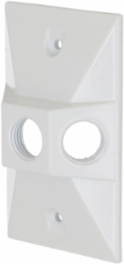 1-Gang Weatherproof Cluster Cover, Three 1/2 in. Threaded Outlets, White