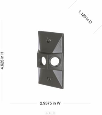 1-Gang Weatherproof Cluster Cover, Three 1/2 in. Threaded Outlets, Bronze