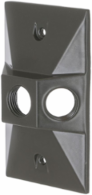 1-Gang Weatherproof Cluster Cover, Three 1/2 in. Threaded Outlets, Bronze