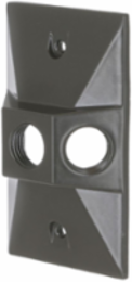 1-Gang Weatherproof Cluster Cover, Three 1/2 in. Threaded Outlets, Bronze