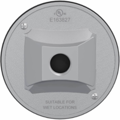 Round Weatherproof Cluster Cover with 1/2 Inch Threaded Outlet, Gray, NEMA 3R Rated