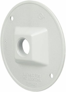 Round Weatherproof Cluster Cover, 1/2 Inch Threaded Outlet, NEMA 3R, Die Cast Aluminum