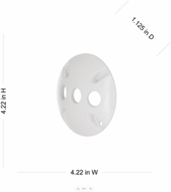 Round Weatherproof Cluster Cover, 3 Outlet, 4.125 Inch, Die Cast Aluminum, UL Listed
