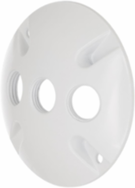Round Weatherproof Cluster Cover, 3 Outlet, 4.125 Inch, Die Cast Aluminum, UL Listed