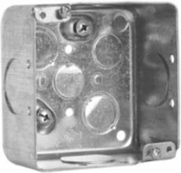 4 In. Square Box, 2-1/8 in. Deep, 30 Cu. In., with Raised Ground Screw, 1/2, 3/4 & 1 in. KO (40-Pack)