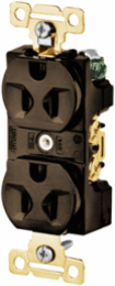 Duplex Receptacle, 15A 125V, 2-Pole 3-Wire Grounding, Side Wired, Brown