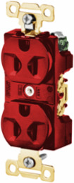 Duplex Receptacle, 15A 125V, 2-Pole 3-Wire, Side Wired, Red