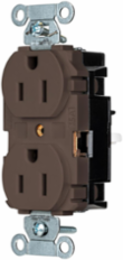 EdgeConnectTM Receptacle, 2-Pole 3-Wire, 15A 125V, Screwless Terminal, Brown