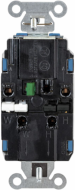 EdgeConnectTM Receptacle, 2-Pole 3-Wire, 15A 125V, Screwless Terminal, Blue