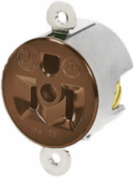 Commercial Grade Panel Mount Receptacle 15A 125V 2-Pole 3-Wire Side Wired Brown