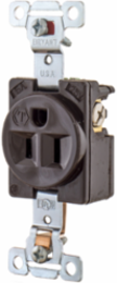 Commercial/Industrial Grade Receptacle 2-Pole 3-Wire 15A 125V Brown 3.28 Inch x 1.38 Inch x 0.91 Inch