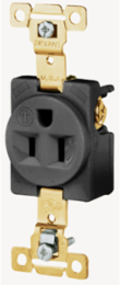 Weather Resistant Single Receptacle, 15A 125V, 2-Pole 3-Wire Grounding, Black