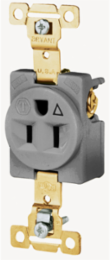 Commercial Grade Isolated Ground Receptacle, 2-Pole 3-Wire, 15A 125V, Gray