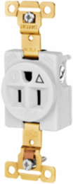 Single Receptacle, 15A 125V, 2-Pole 3-Wire, Weather Resistant, White
