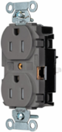 EdgeConnect™ Commercial Grade Receptacle, 2-Pole 3-Wire, 15A 125V, Gray