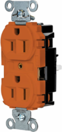 EdgeConnectTM Receptacle, 2-Pole 3-Wire, 15A 125V, Orange