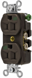 Weather Resistant Duplex Receptacle, 2-Pole 3-Wire, 15A 125V, Brown