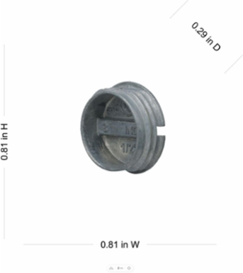 Weatherproof Closure Plugs, 1/2 in. NPT, Gray, 75 Polybags of 4