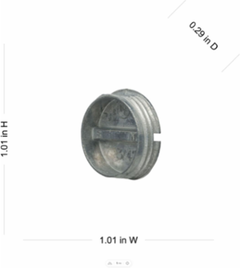 Weatherproof Closure Plug, 3/4 in. NPT, Gray, 3-Pack, Carded