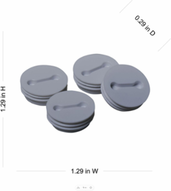 Weatherproof Closure Plug, 1 in. NPT, Gray, 75 Polybags of 4