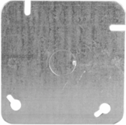 Flat Square Box Cover With 0.5 Inches Knockout, Used on 4 Inches Square Boxes