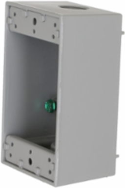 1-Gang Weatherproof Electrical Box with Three 1/2 Inch Threaded Outlets, Gray
