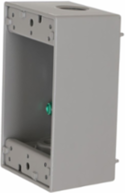 Weatherproof Box 1-Gang 4 Outlet Gray with Metallic Construction and NEMA 3R Rating