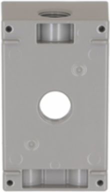 Weatherproof Box 1-Gang 4 Outlet Gray with Metallic Construction and NEMA 3R Rating