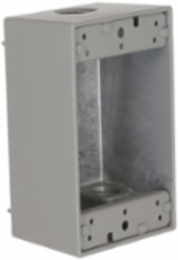 Weatherproof Box 1-Gang 4 Outlet Gray with Metallic Construction and NEMA 3R Rating