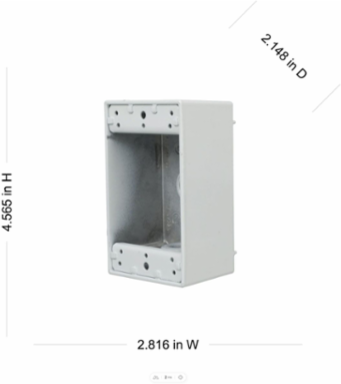 1-Gang Weatherproof Box with Four 1/2 Inch Threaded Outlets, Metallic Construction, NEMA 3R