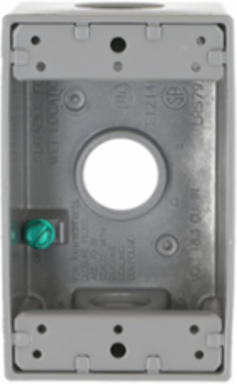 1-Gang Weatherproof Box with 3 Outlets, NEMA 3R, Aluminum, Gray