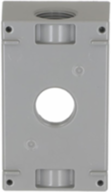 1-Gang Weatherproof Box with 3 Outlets, NEMA 3R, Aluminum, Gray