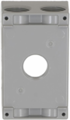 1-Gang Weatherproof Box with 5 Outlets, 3/4 Inch Threads, Metallic Gray