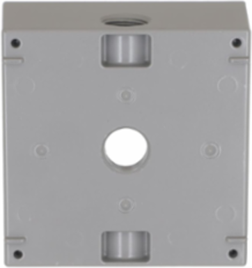 2-Gang Weatherproof Box, 3 Outlets, 4.5 Inch Width, Metallic, Gray