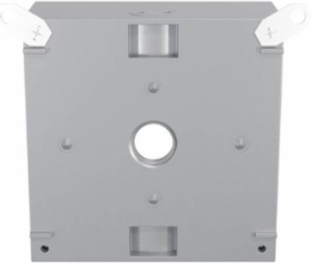 2-Gang Weatherproof Box with Five 1/2 Inch Threaded Outlets, Gray, Metallic Construction